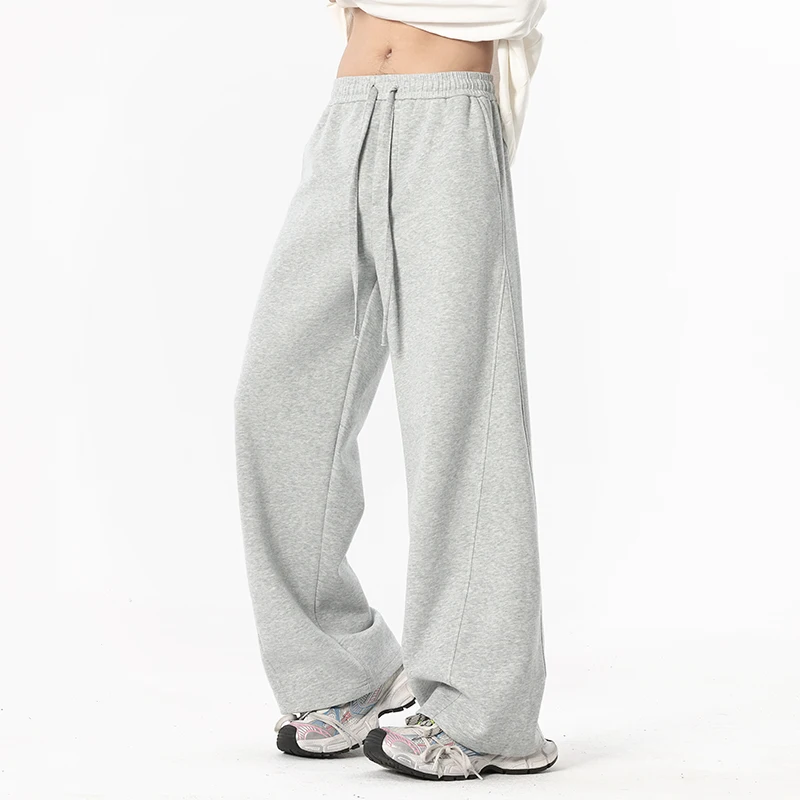 

Heavyweight Sports Versatile Solid Color Outdoor Home Sweatpants Straight-leg Casual Wide-leg Long Pants Casual Sports Trousers