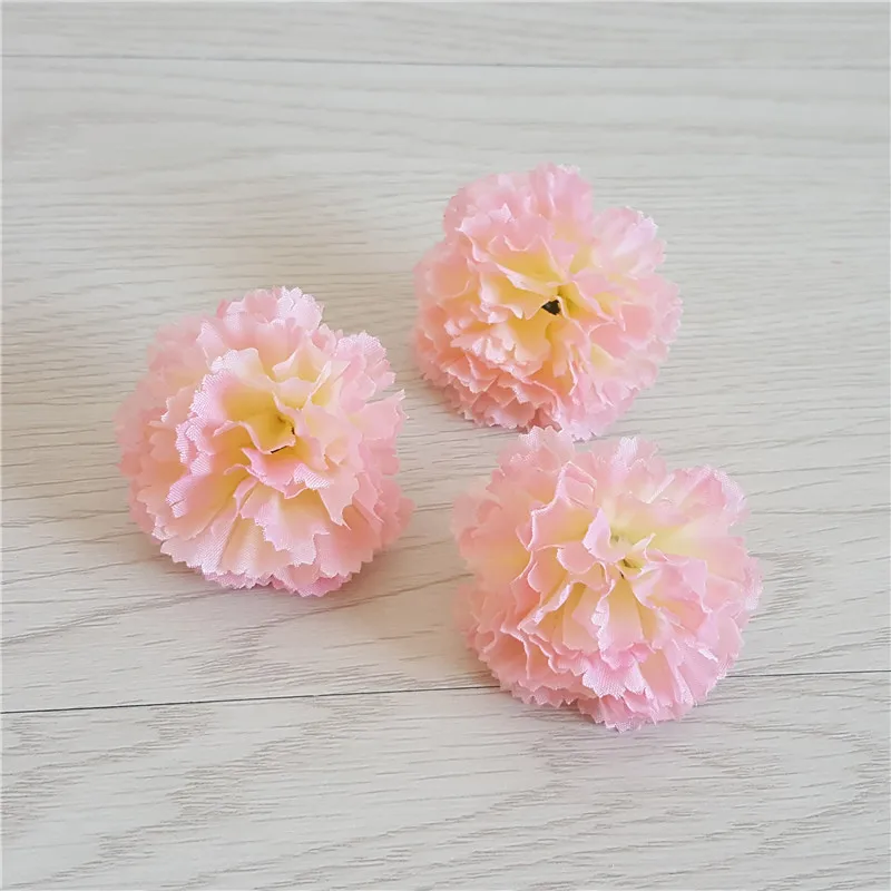 100pcs 5CM 12Colors Artificial silk Carnation Flower Heads for DIY decorative garland accessory hat hairpin headware accessories