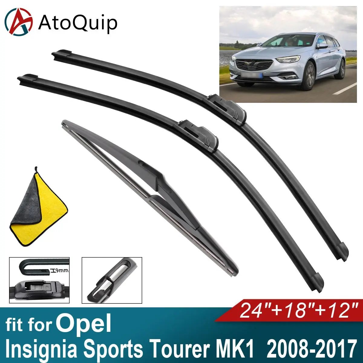 

Car Windshield Wiper Blades Fit For Opel Insignia Sports Tourer MK1 Rear Wiper Blades Soft Rubber Auto Front Windscreen