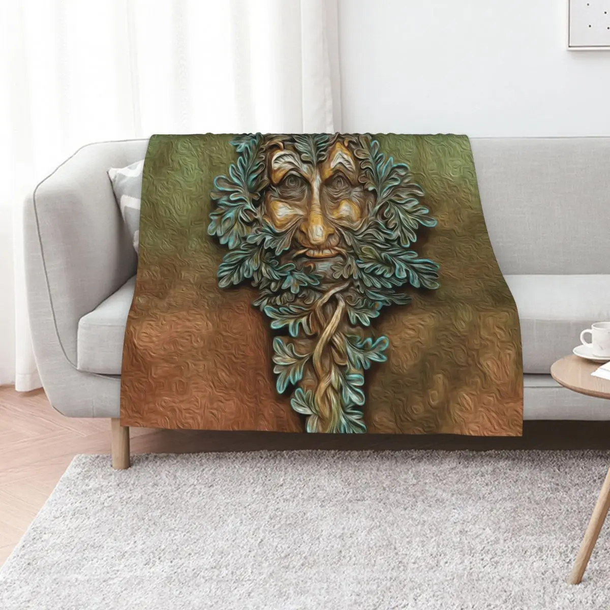Green Man Sculpture Digital Art Throw Blanket manga Camping christmas decoration Heavy warm for winter Blankets