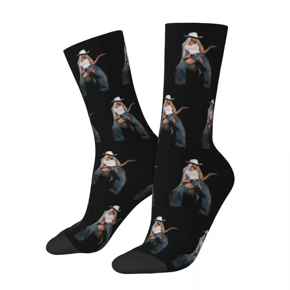 

2024 Cowboy Carter Album Beyonce Merchandise Men Women Socks Non-slip Skateboard Middle Tube Stockings Soft Gifts