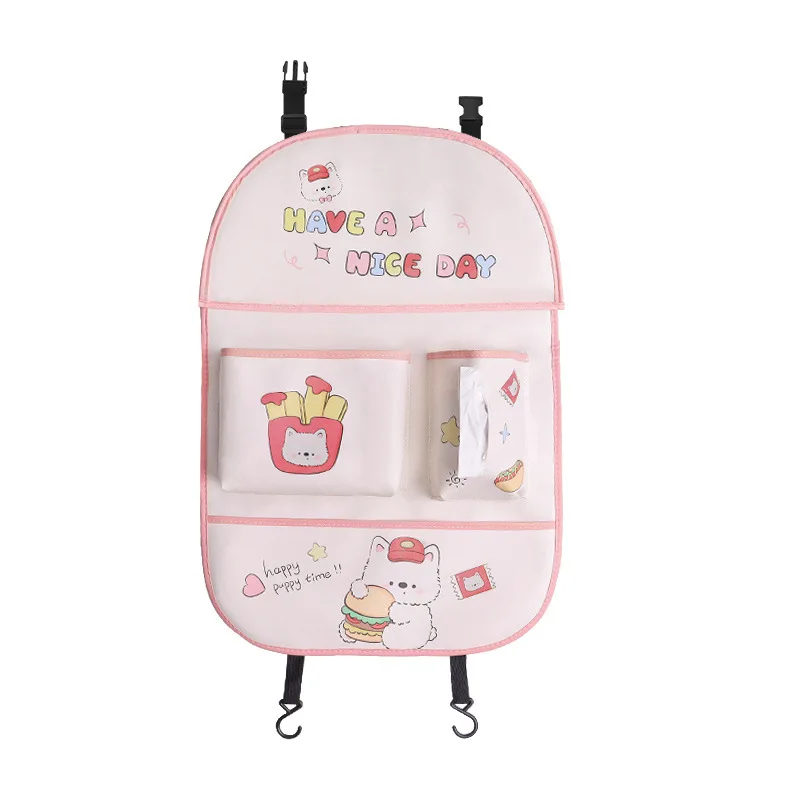 Cute Cartoon Car Seat Back Organizer - High-Value Multifunctional Storage Bag with Dining Table, Kid-Favorite Vehicle Storage