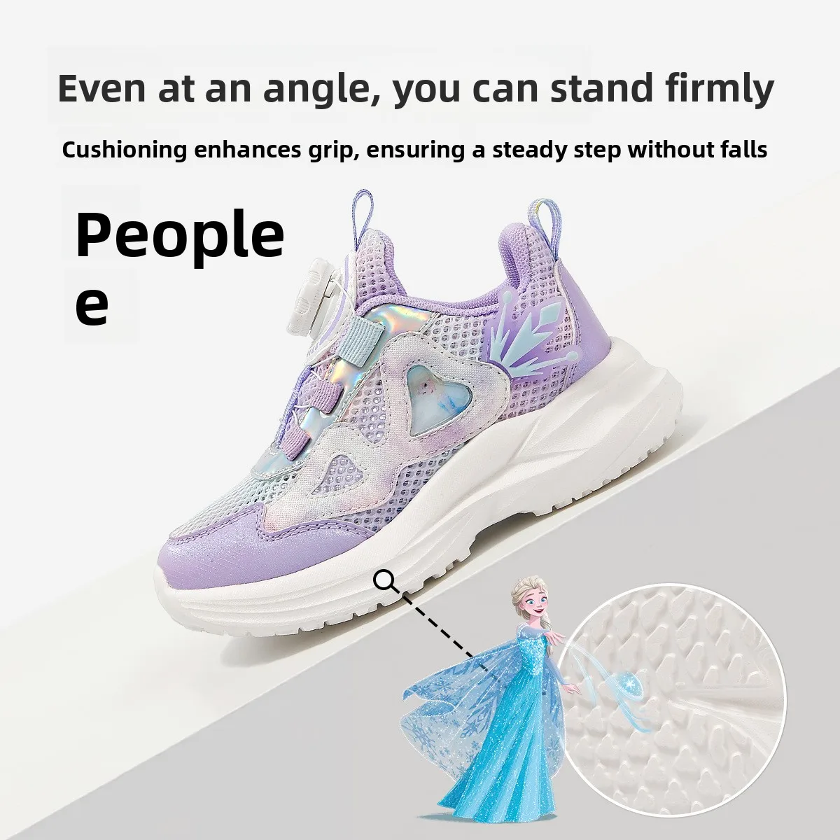 ディズニー子供用カジュアルスポーツシューズ女の子春と夏メッシュ通気性ランニングシューズプラットフォームダッドシューズ
