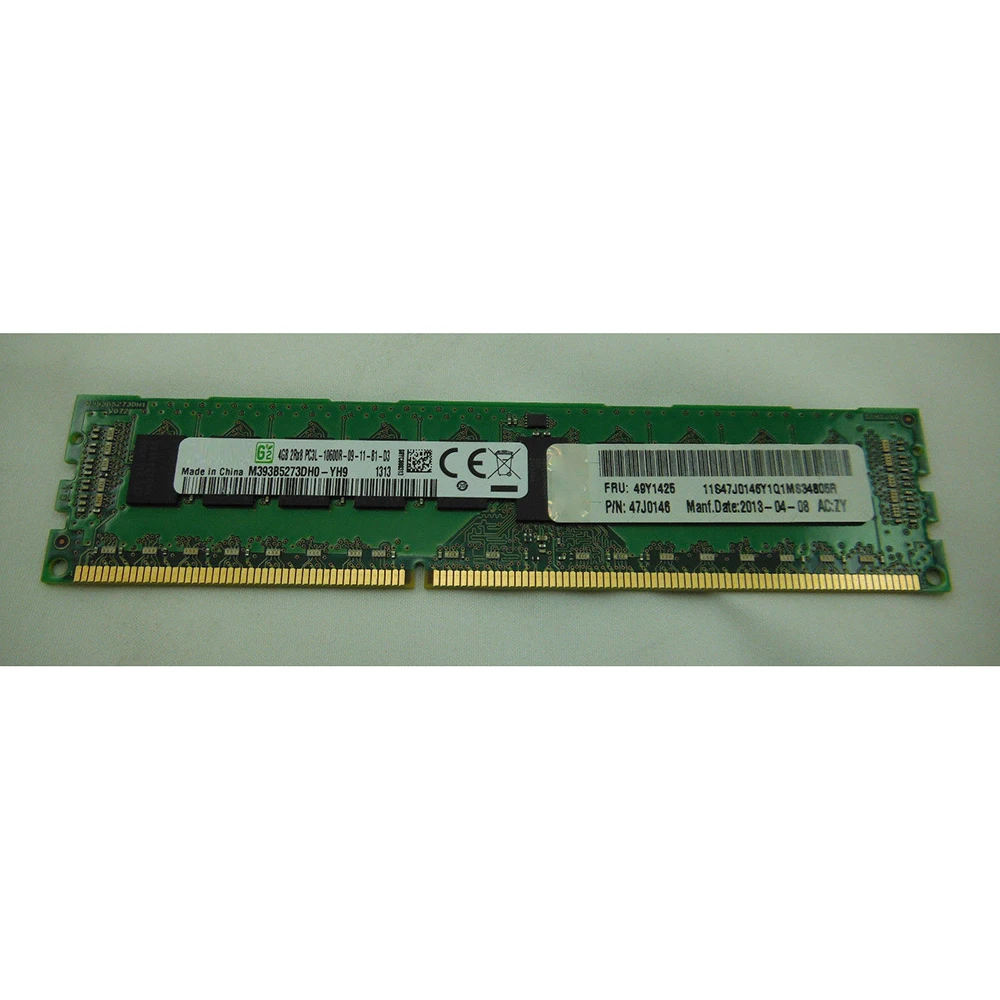 1PCS Server Memory For IBM RAM X3200 X3250 M3 3850 X5/4 X3950 X5 49Y1407 49Y1425 47J0146 4GB 2RX8 DDR3 1333 REG