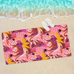 Cheetah Design Quick Drying Bath Towel Sand Absorbent Microfiber beach towel - light weight, swimming, camping, yoga ,beach out