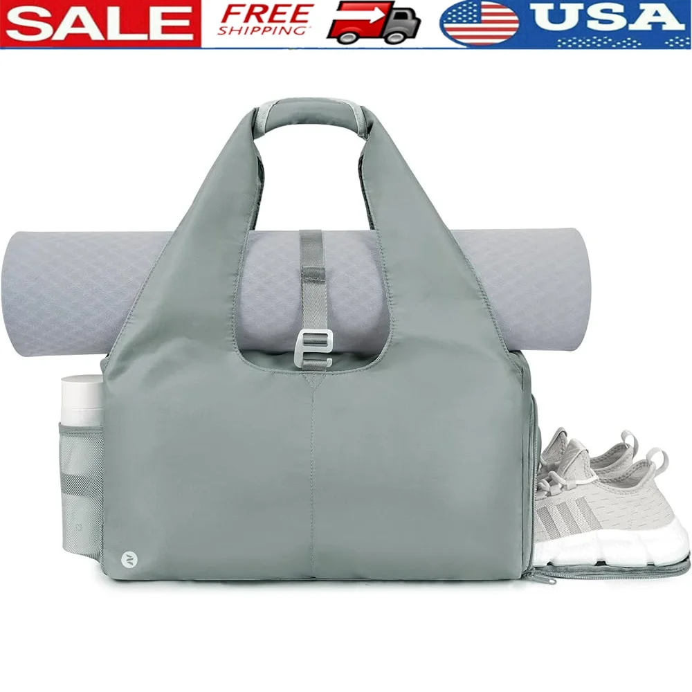 

Waterproof Yoga Gym Bag with Shoe Compartment Wet Dry Storage Pockets Adjustable Yoga Mat Holder Women Fitness Travel