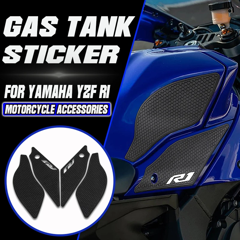 

New Motorcycle Protector Anti slip Tank Pad Sticker Gas Knee Grip Traction Side For Yamaha YZF R1 R1M YZFR1 YZF-R1 2020 - 2021