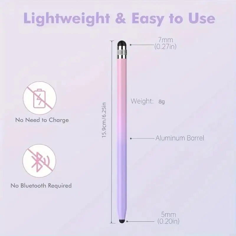 Styluses Pen untuk layar yang dapat disentuh 2 dalam 1 Sensitivitas tinggi Universal Pen 45bd