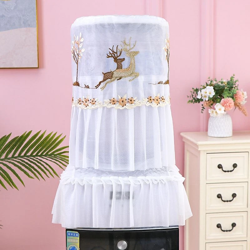 2 Pcs/ Set Water Dispenser Covers Dust-proof Multi-function Home Decor Lace Floral Embroidered Cover Bucket Covers Protector