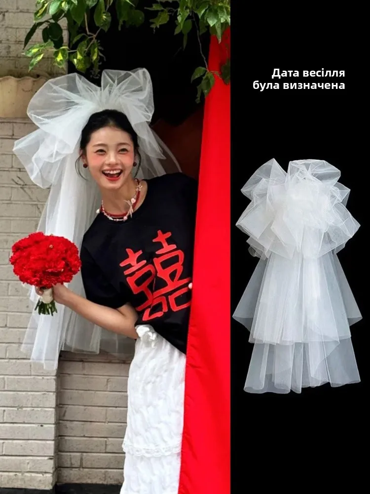 

Свадебная фата Bla Bridal Veil: пышный аксессуар для волос в форме облака, корейский головной убор для свадебного платья, реквизит для фотосессии, эффектная фата для регистрации брака (НЕ ИЗДЕЛИЕ ИЗ ПАЛИТРЫ)