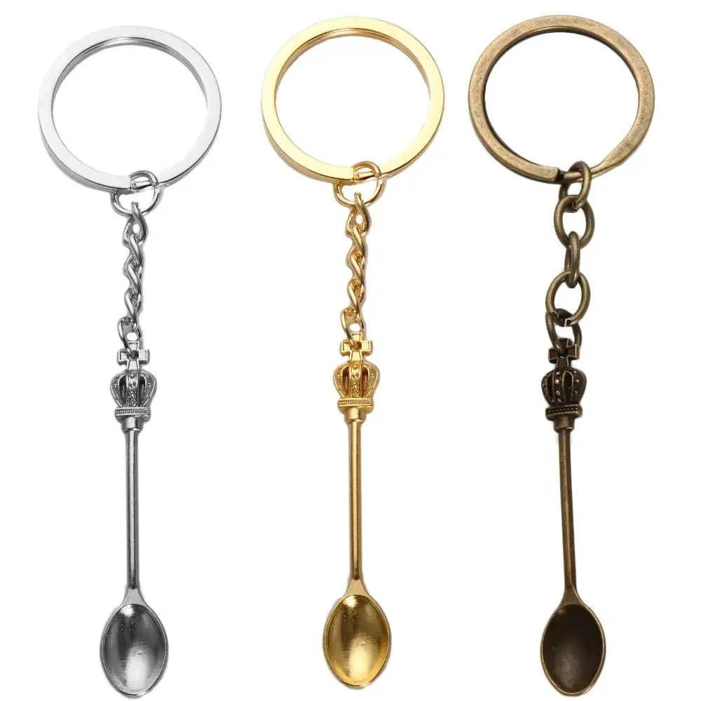 

Christmas Fashion Ornaments Handmade Craft Pendant Silver Color Trinkets Metal Key Chain Spoon Keychain Key Ring