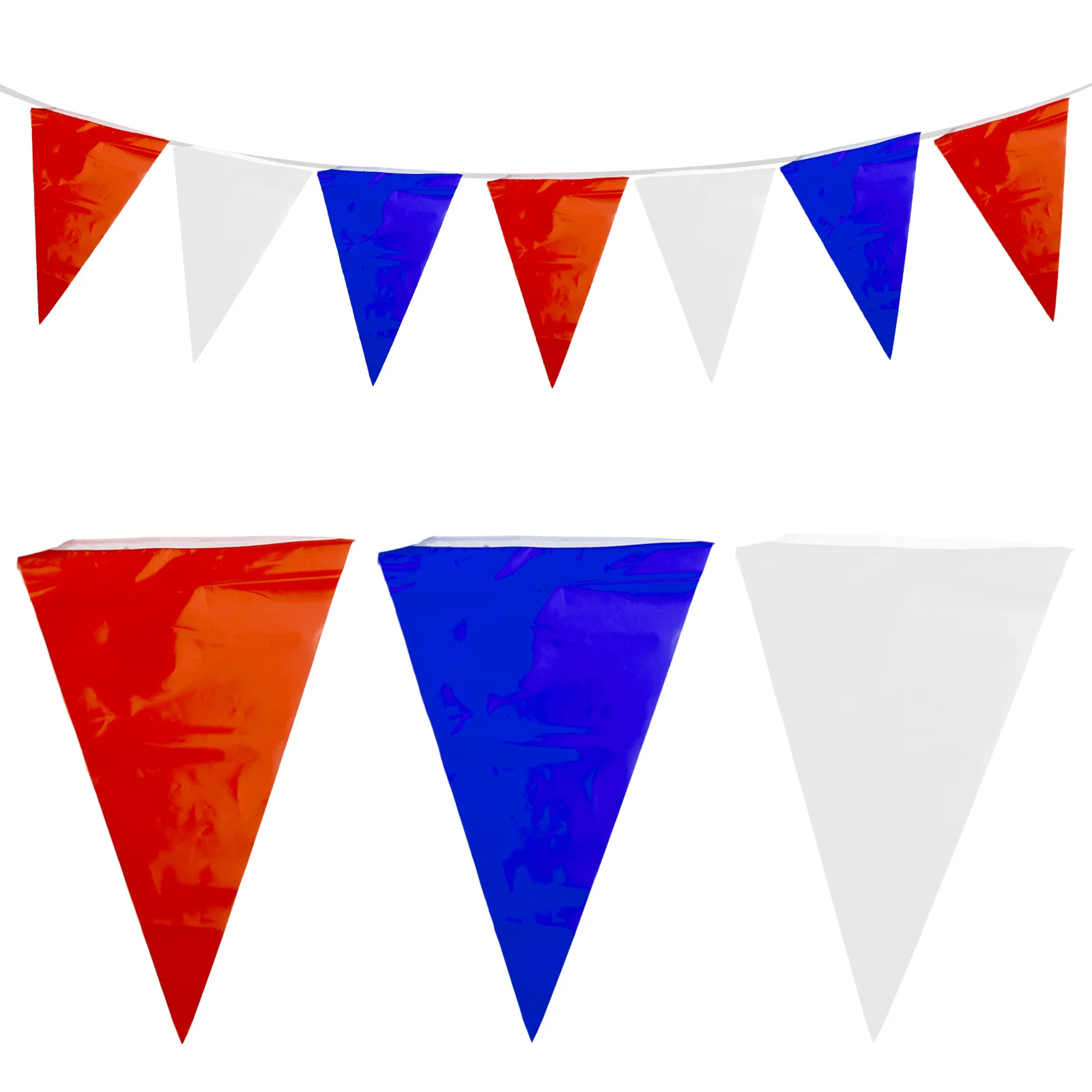 Bunting String Flag Triangular String Flag Street Parties White 20*30cm 50pc Blue Home Decoration Party Supplies