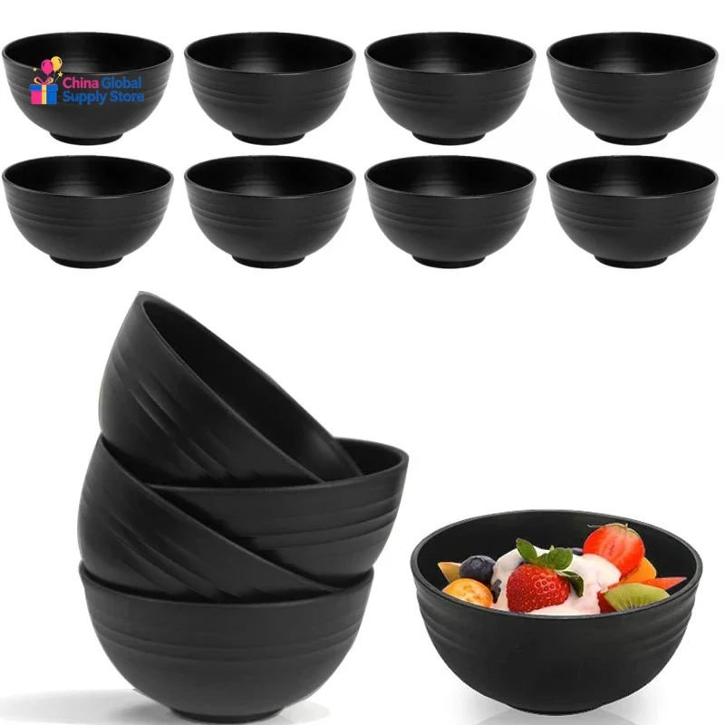 12/6pcs 26oz Plastic Dinner Bowl Set, for Home Kitchen Restaurant Cafeteria, Microwave Safe, Salad Soup Rice Ramen Snacks Bowl