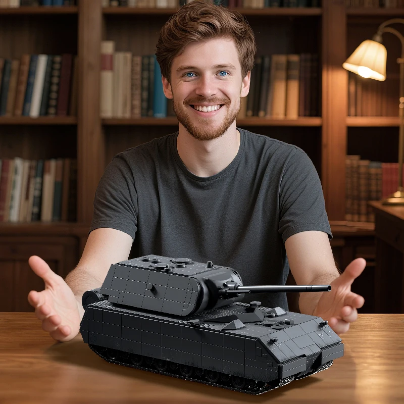 Tanque alemán Panzer VIII Maus WW2, bloques de construcción, tipo ratón militar, tanque blindado pesado, bloques, modelo de juguete para niño, regalo de cumpleaños