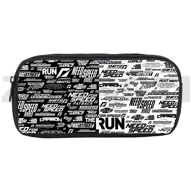 Hot Game Need for Speed 3D Pencil Case Large Capacity Canvas Cosmetic Box Lipstick Bag NFS Anime Pencil Pouch School Supplies