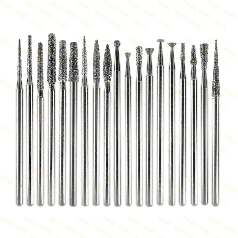 Low Speed HP diamond burs 10pcs Rotary Bur Set Dental Lab Polisher 2.35mm Shank Low Speed Hnadpiece Polisher