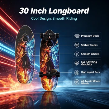 Surf Land Skateboard CX4 CX7 Maple Single Kick Carving Cruiser Skate Board Longboard Pumping Cool Side Sport Street Outdo 1
