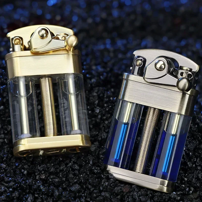 ZORRO Creative Roker Arm Kerosene Lighter Transparent Fuel Tank Portable Retro Grinding Wheel Cigarette Lighter Men's Gift - Image 4