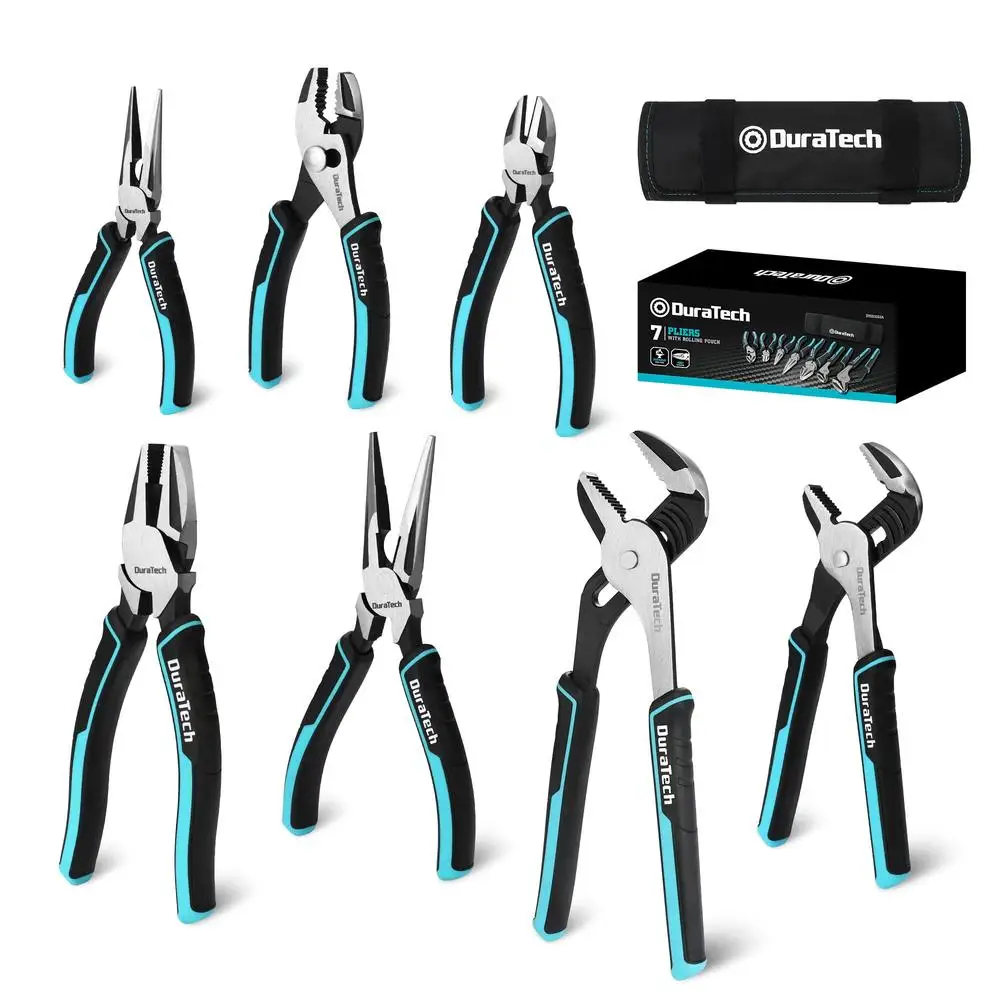 7pc Pliers Tool Set Rolling Pouch Premium Cr-Ni Steel Construction 10