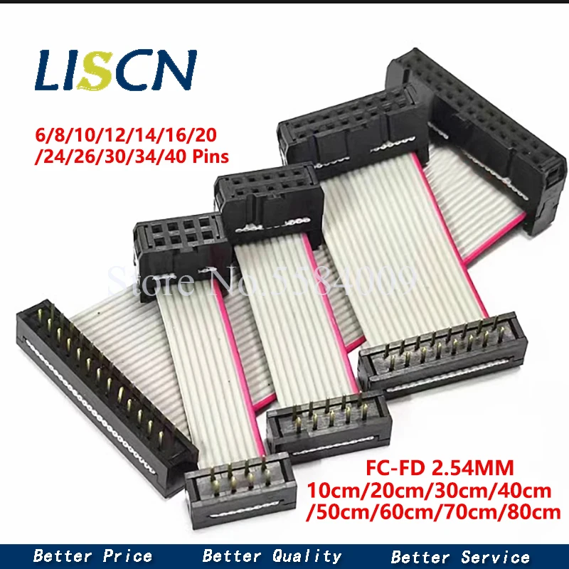 

Плоский ленточный кабель для загрузки данных диаметром 2,54 мм со штыревыми соединителями 6/8/10/12/14/16/20/24/26/30/34/40 PIN, 1 шт.