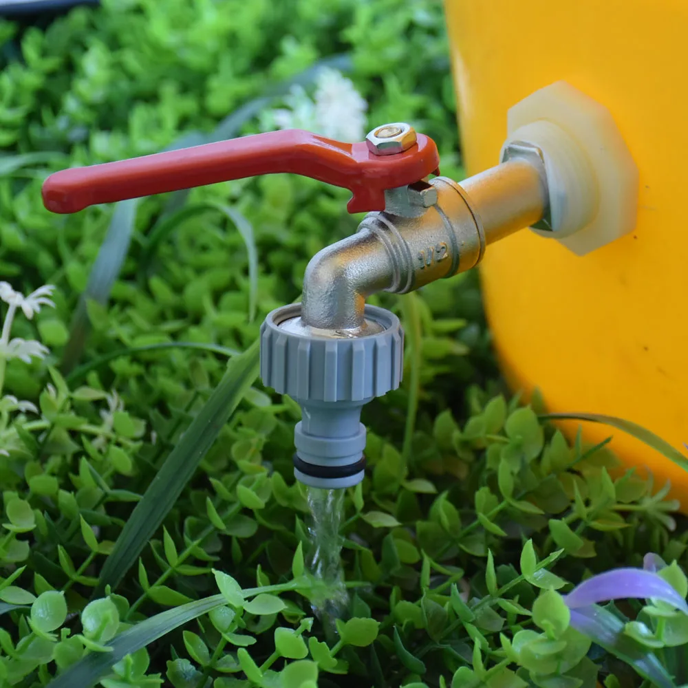 Adaptador de grifo de tanque IBC, boquilla con rosca S60X6, manguera de jardín de 15mm, grifo de conexión rápida, tanque de aleación, accesorio de