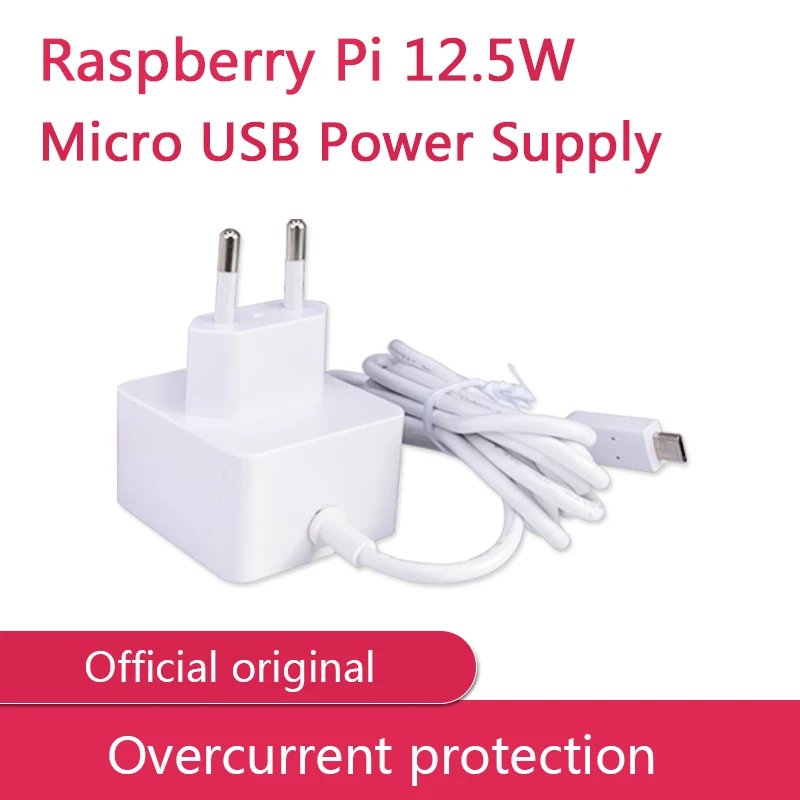 

Raspberry Pi Official Power Supply Micro USB Power Plug 12.5W 5V2.5A,suitable for Raspberry Pi 3/2/1/Zero/Zero 2W