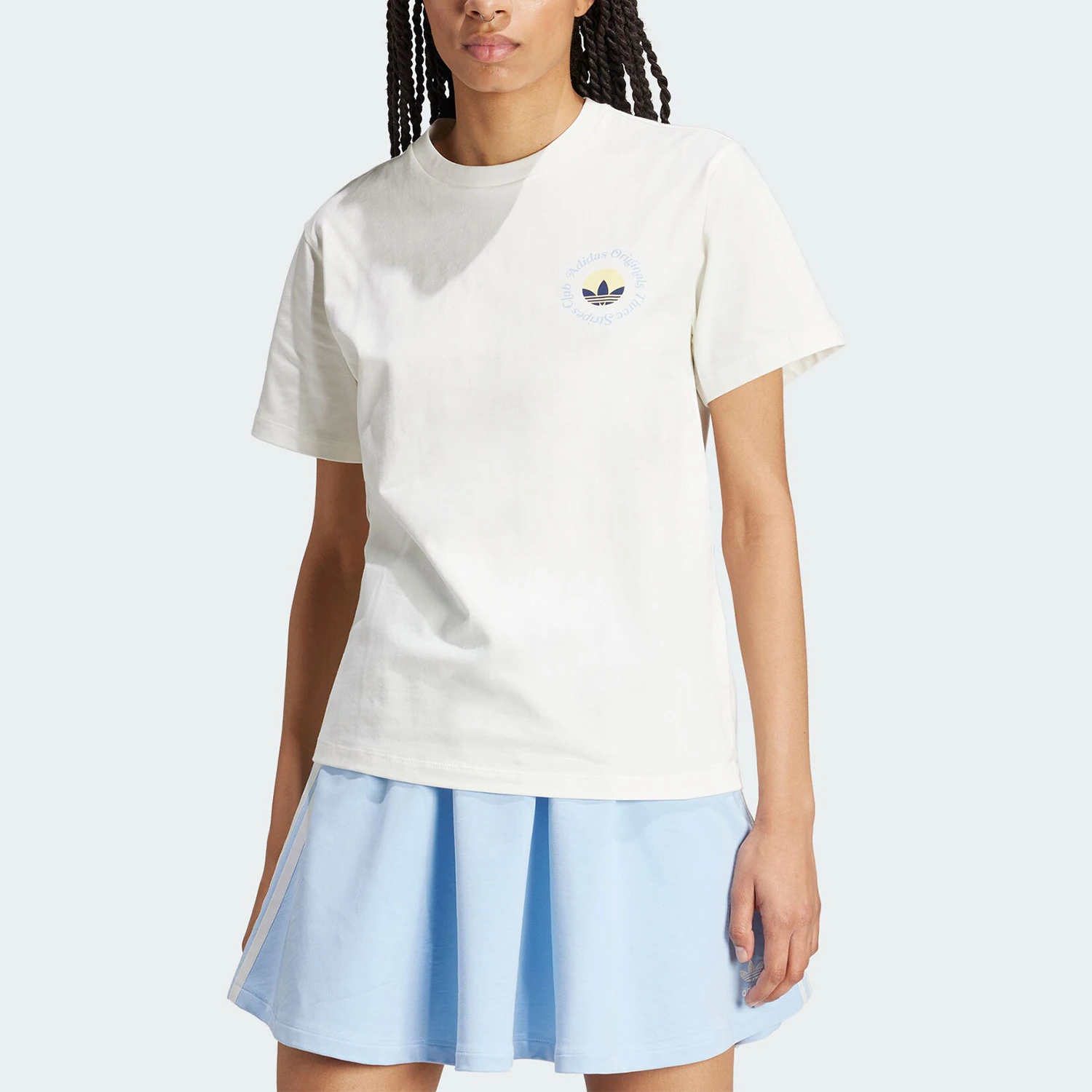 

Adidas genuine Women's Three Stripes GRAPHIC TEE Sports Short Sleeve IR7473