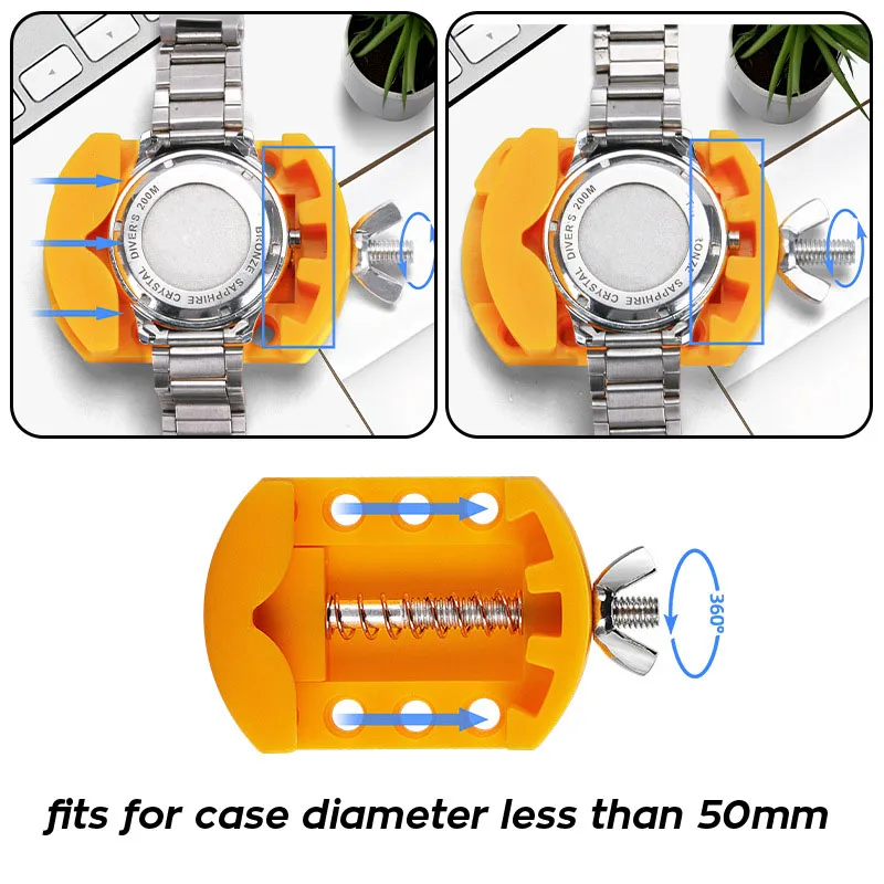 3in1 Watch Case Opener Back Cover Remove Open Tool Removal Holder Stand Change Battery Tweezers Watch Repair Tools Kits Set