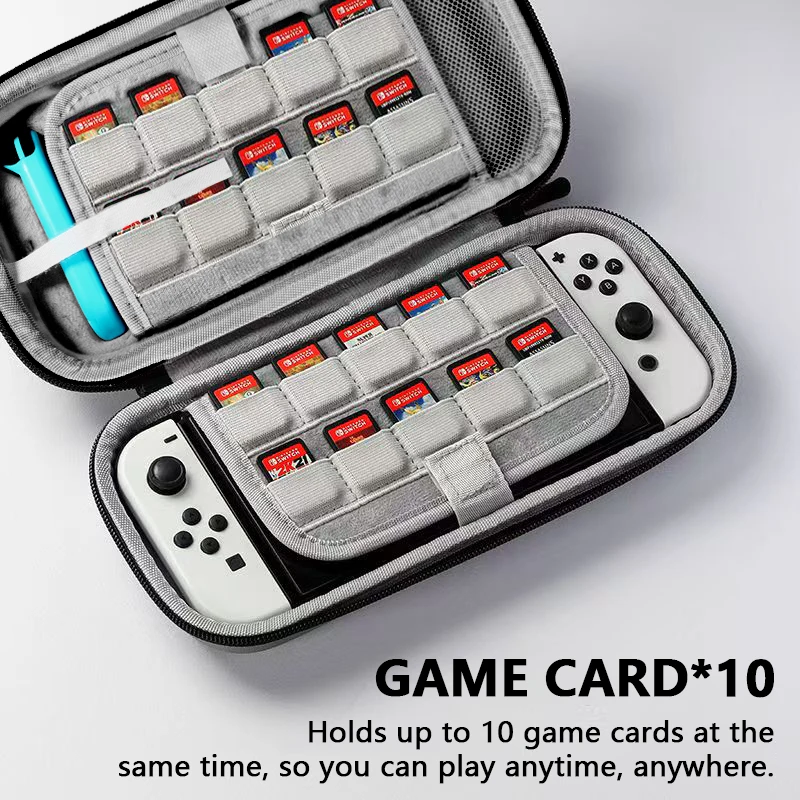 Novo material atualizado interruptor oled maleta de transporte para joycon e adaptador ac portátil caso casca dura saco de viagem portátil