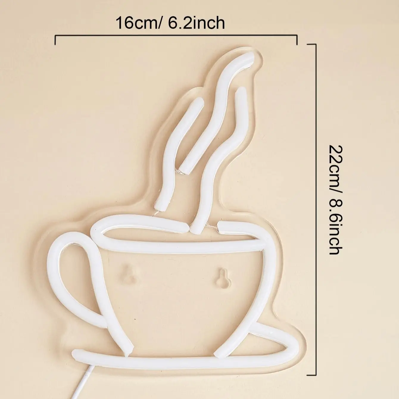 Chi-buy LED Neon Coffee Cup USB Powered Neon Signs Night Light 3D Wall Art & Game Room Bedroom Living Room Decor Lamp Signs