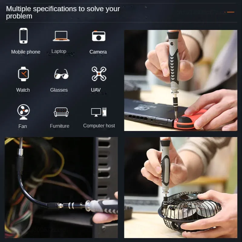 샤오미 130 인 1 정밀 스크루 드라이버 세트, 다기능 스크루 드라이버 비트 키트, 손잡이가 있는 모바일 노트북 시계 수리 도구