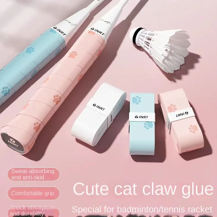Raqueta de tenis con garra de gato, pegamento de mano, mango de goma antideslizante, correa para caña de pescar, cinturón de bobinado resistente al desgaste absorbente para el sudor