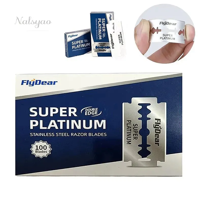 10-100Pcs Stainless Steel Razor Blade Old-Fashioned Manual Double-Sided Hairdressing Barber Shaving Tool Replacements