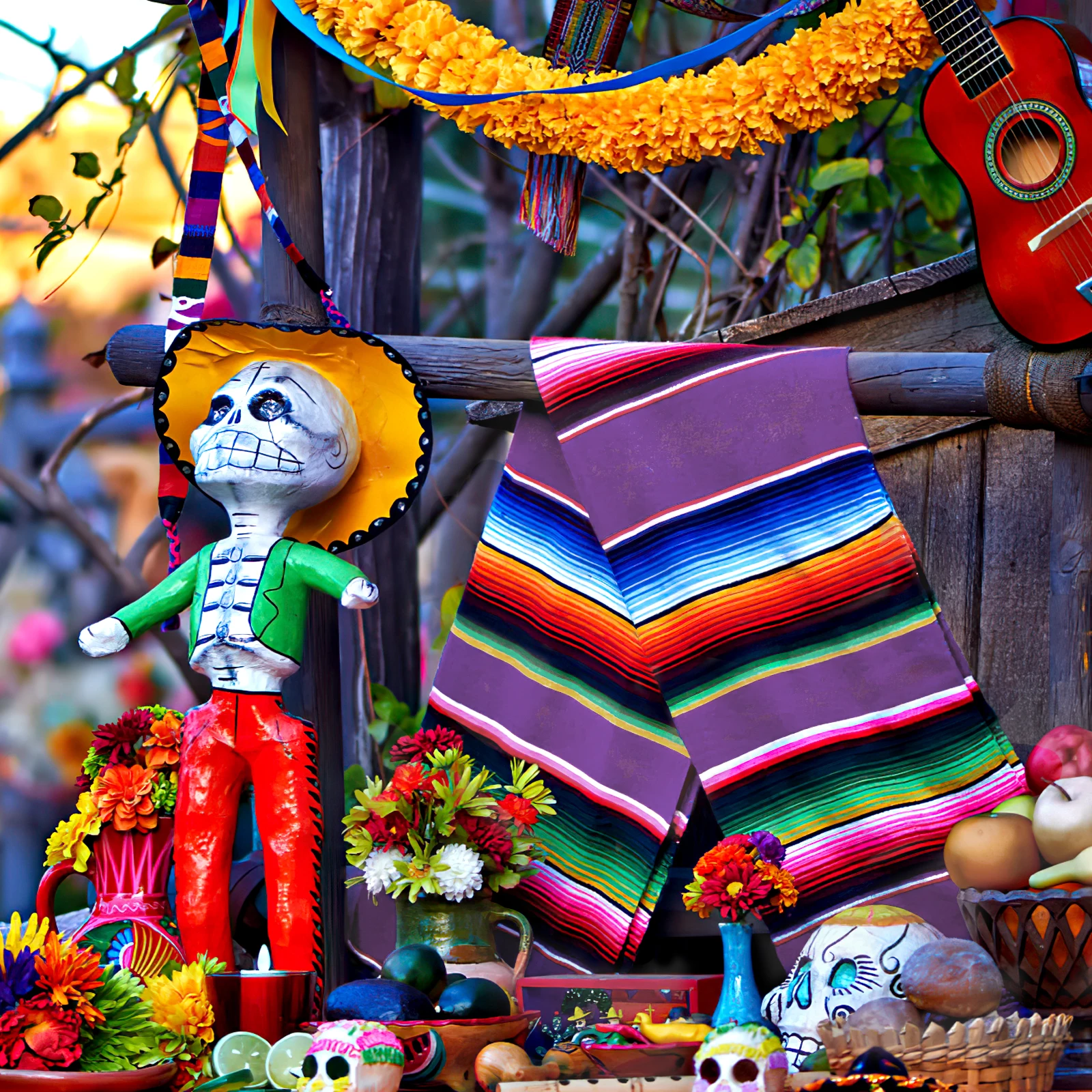 1/2/4Pack 14 x 84 Inches Mexican Table Runner  Fiesta Mexican Theme Party Decoration for Cinco de Mayo Fiesta Party Table Runner