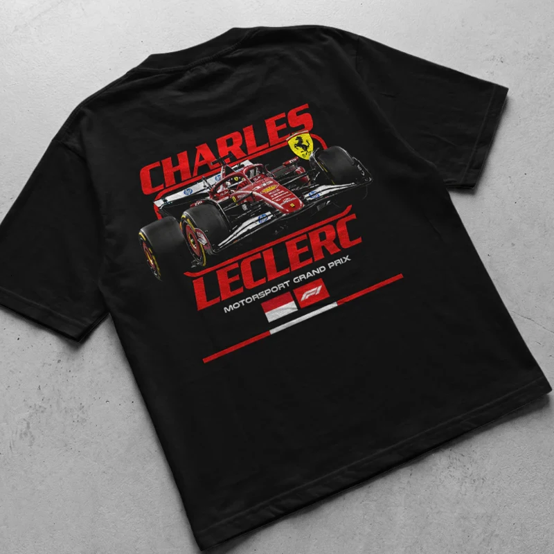 ハミルトン-f-コットン-tシャツ-レトロ-アメリカン-カジュアル-ファッション-レーシングカー-イラスト-半袖-通気性-吸汗性-肌に優しい