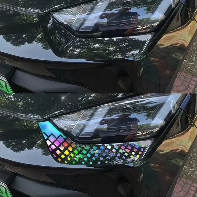 For BYD Seagull Dolphin Mini 2023 2024 Headlight under headlight eyebrow decoration modified car flash reflective sticker