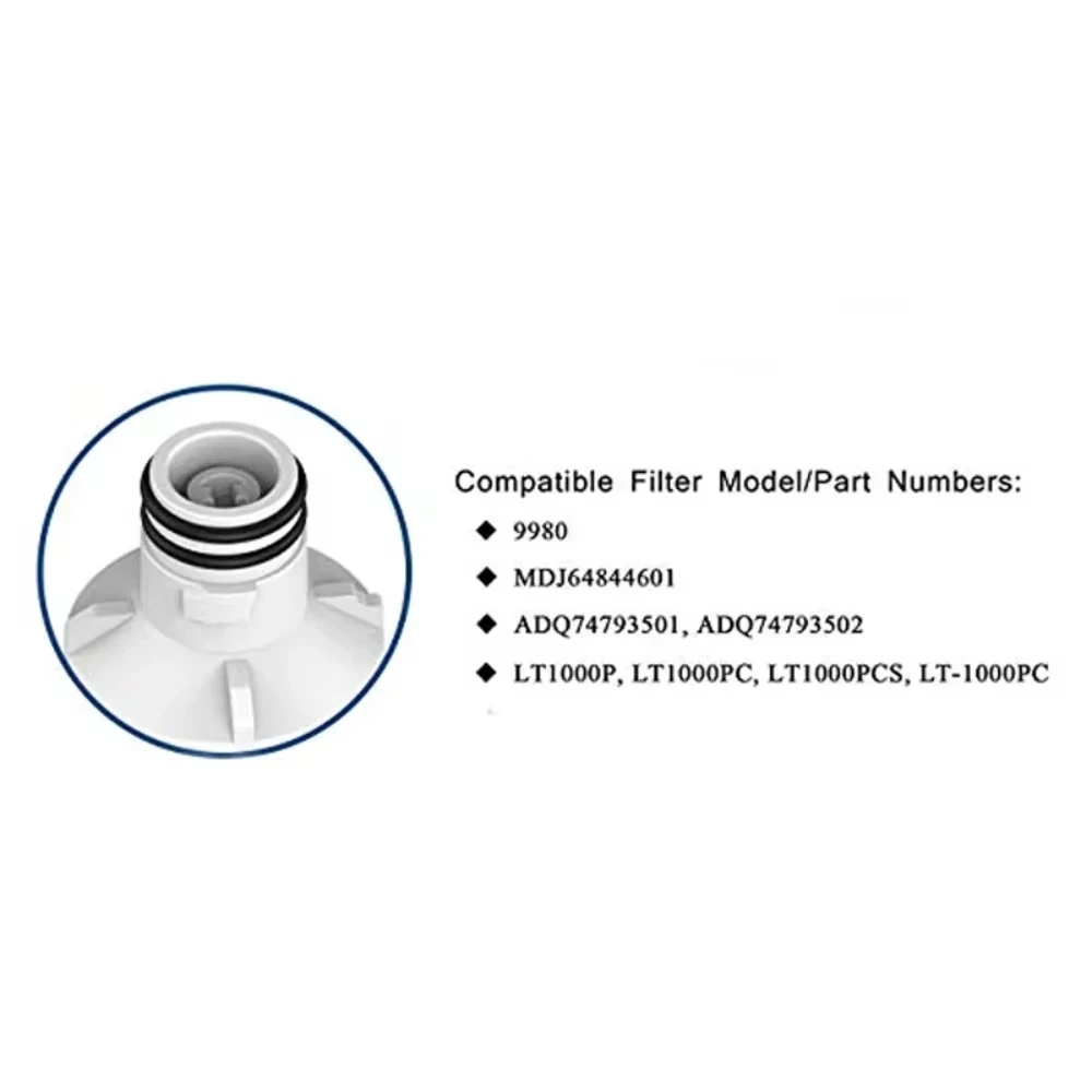 عبوة من 5 فلاتر مياه للثلاجة بديلة متوافقة مع LG LT1000P LMXC23796S ADQ74793501 46-9980 MDJ64844601 عالية الجودة