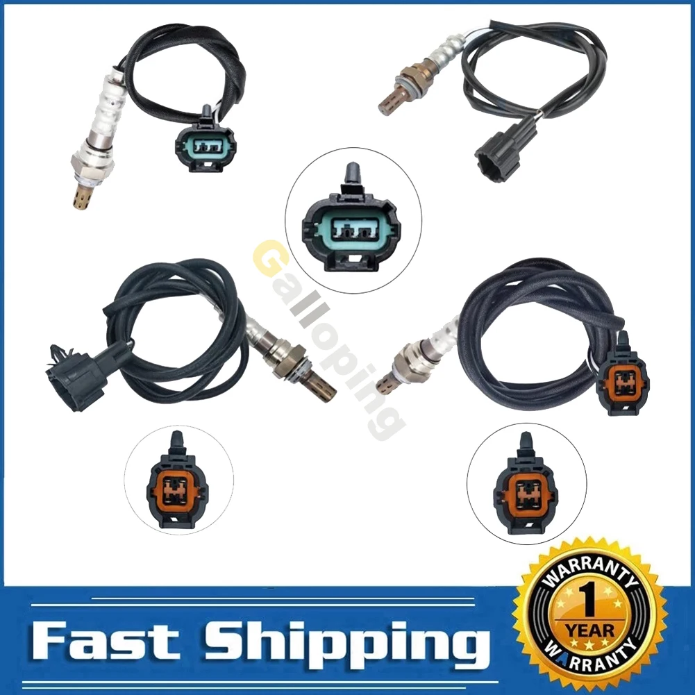 4pcs O2 Oxygen 02 Sensor 1 2 For 2004 Nissan Frontier Xterra 3.3L V6 Upstream Downstream 4 Wires Lambda Left Right Auto Parts