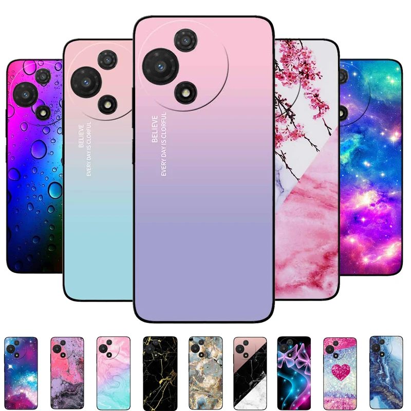 Funda para TCL 60R, funda trasera suave de silicona con pintura de mármol T519H para TCL 60R 5G, Funda negra suave de TPU TCL60R 60 R Coque
