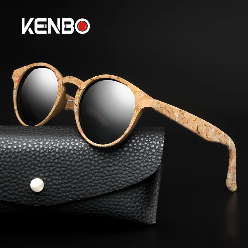 

Kenbo Fashion Wood Grain Round Polarized Sunglasses Men Women Vintage Luxury Designer Sun Glasses Driving Retro UV400 Eyewear