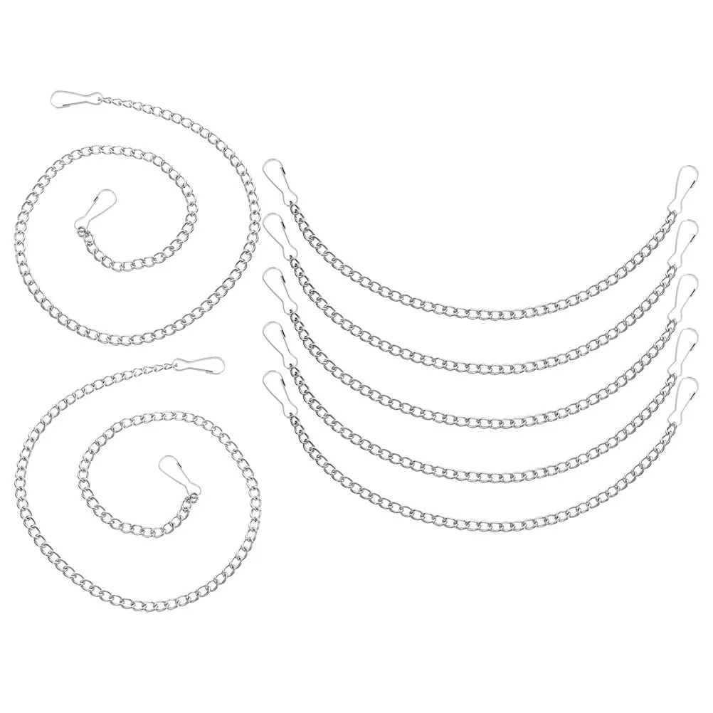 

7pcs Hanging Chain For Signs Iron Display Chains Durable Poster Banner Hanger Mall Exhibition Flower Pot Hook Wind Chime Hanger