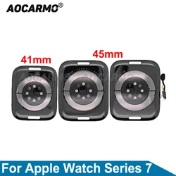 Aocarmo For Apple Watch Series 7 41mm / 45mm GPS  LTE Rear Glass Back Cover With Wireless Charging Coil Flex Replacement Part