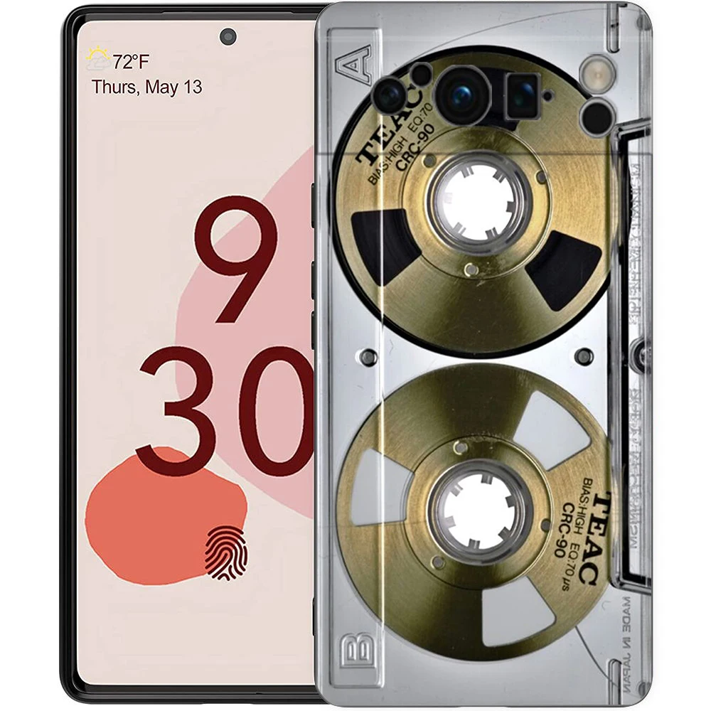 Retro Vintage Old Cassette Tape Phone Case For Google Pixel 8 7 6 Pro 8A 6A 7A 5G Soft Silicone Shockproof TPU Black Cover