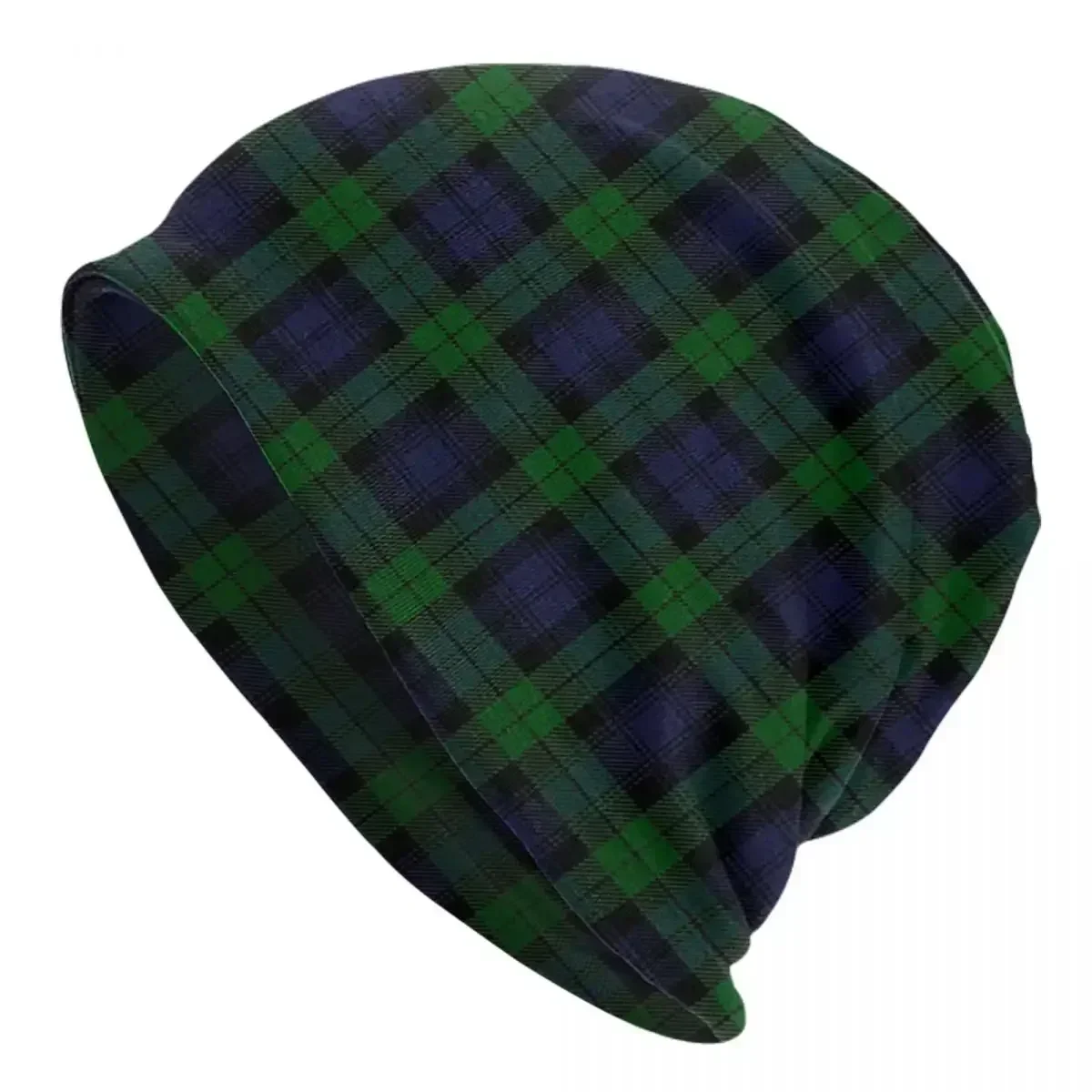 Black Watch Tartan Plaid Skullies Beanies Hats Warm Autumn Winter Outdoor Cap Knitted Bonnet Caps for Men Women Adult