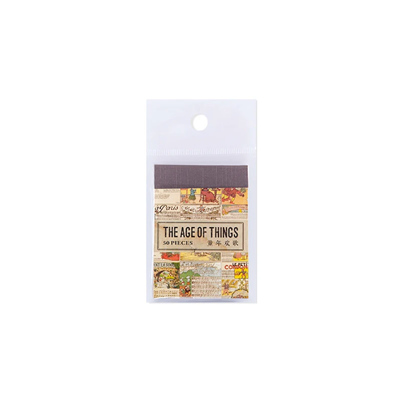 JIANQI 50 pcs Scrapbooking Adhesive Diy Stickers Vintage INS Stickers Book for Decorative Diary Album Junk Journal Supplies
