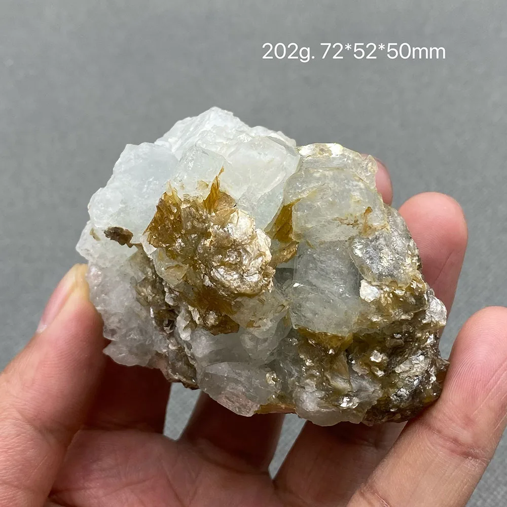 

100% natural aquamarine and mica flakes symbiotic rough specimen crystal ore stone from China Xuebaoding