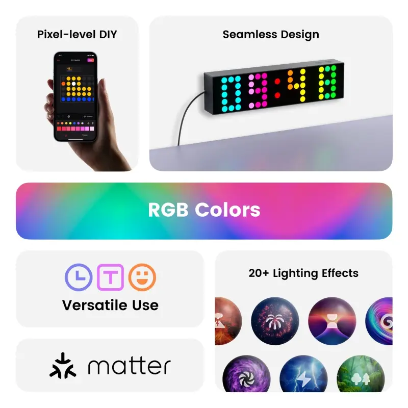 مصباح ييليت كيوب الذكي لايت سطح المكتب إضاءة محيطة RGB مزامنة الموسيقى تحكم صوتي لأبل هوم أليكسا تحكم جوجل - 2