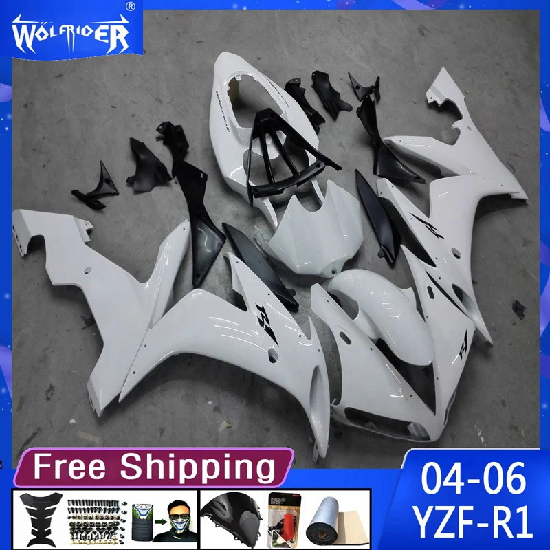 Motorcycle ABS plastic fairings for YZFR1 04-06 YZF-R1 2004 2005 2006 Motorbike White black fairing Manufacturer Customize cover