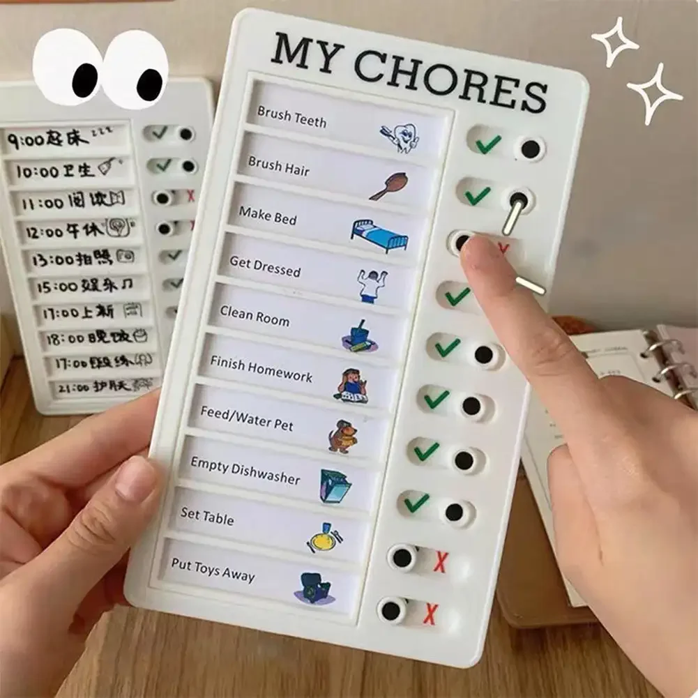 Reusable Chores Checklist Daily Planner Memo Pad Memo Chore Chart Detachable Board for Kid Self-discipline Routine Planning Card