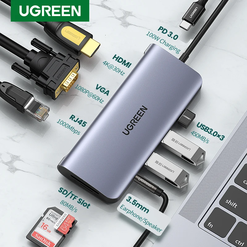 Ugreen USB-C Hub 9-…